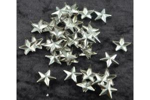 50 Ziernieten Stern 15mm silber